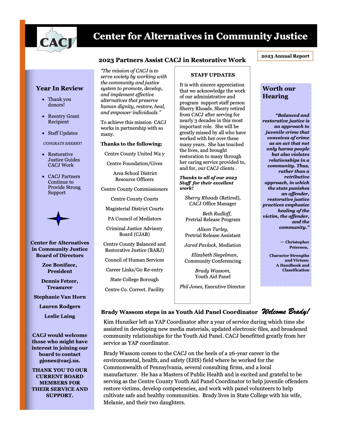 page 1 annual report cacj 2023
