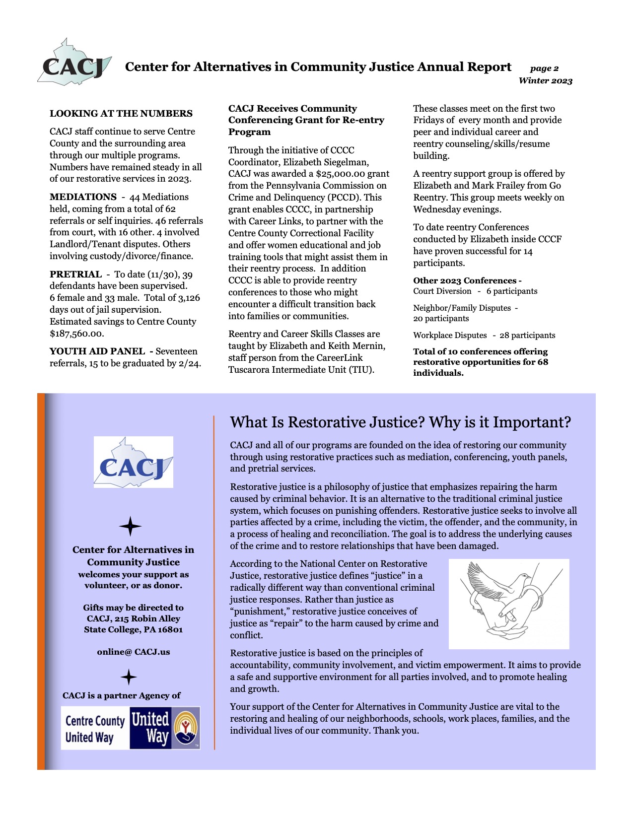CACJ 2023 Annual report page 2